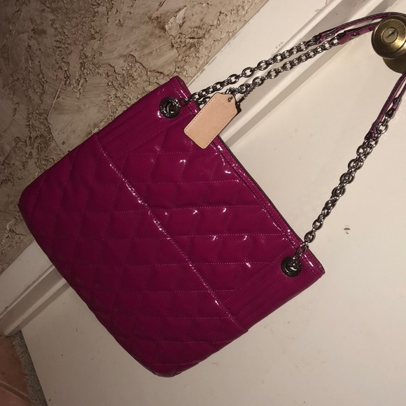 Coach Poppy Liquid Gloss Slim Tote Shoulder Bag - Picture 4 of 6